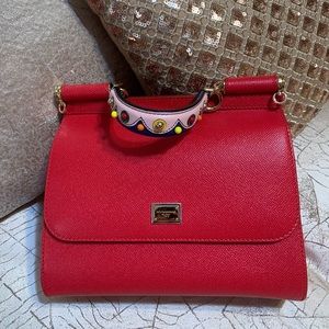 Dolce & Gabbana red shoulder/cross body Sicily bag